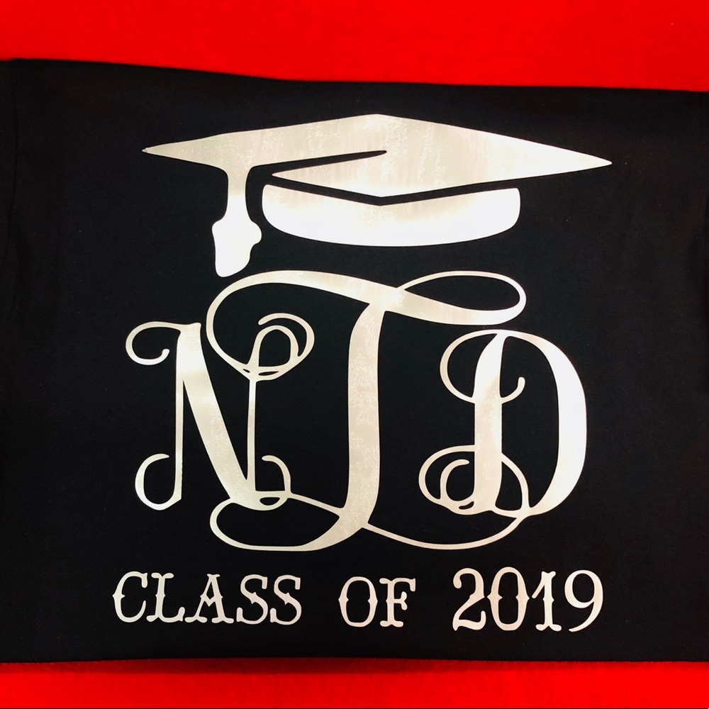 Custom Monogram Graduation t-shirts - Picture 2 of 4